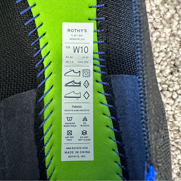 Rothy's The Emblem Point II Flats Size 10 Black - Picture 12 of 14